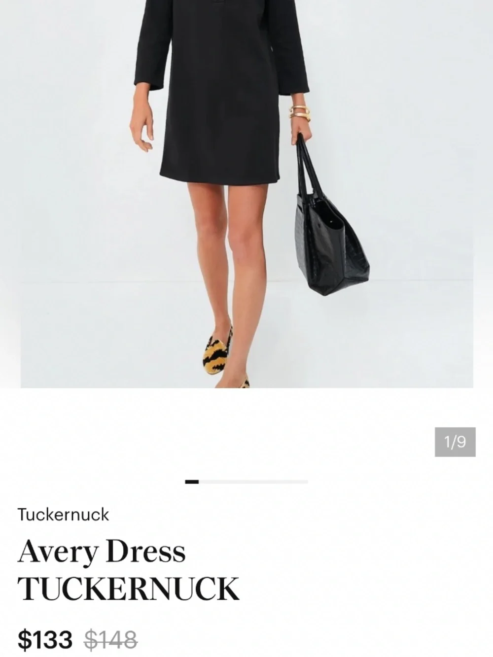 Tuckernuck Avery Dress XS Black Shift Dress Long Sleeve Classic Preppy Mini - Picture 11 of 13